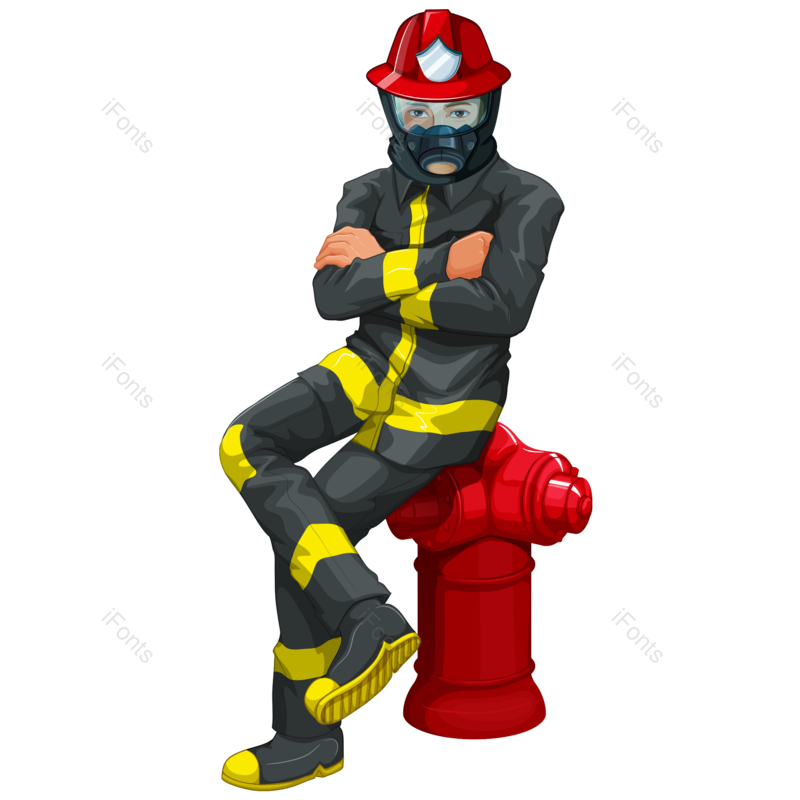 人物图片,消防员元素,PNG,免抠素材